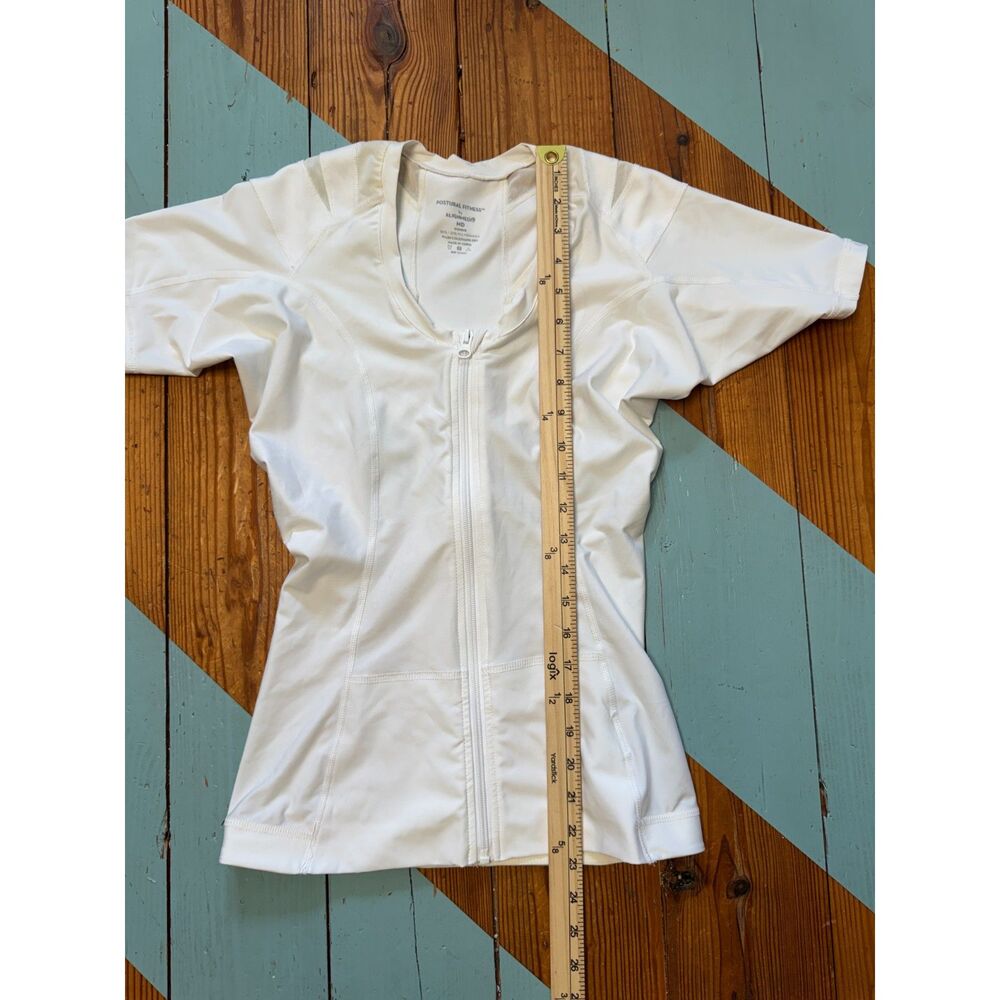 AlignMed Postural White Zip Front Compression Posture Shirt Women's Medium - Picture 8 of 8